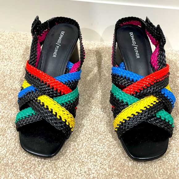 Donald Pliner rainbow 🌈 Rhonda braided block heel sandals BRAND NEW - Picture 2 of 10